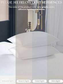2pcs White Premium Satin Envelope Pillowcase Set, Soft & Breathable, Wrinkle-Resistant, Gentle On Hair & Skin, No Filling, Silky Smooth, Ultra Soft, Machine Washable, Envelope Closure, Cool & Comfortable, Suitable For Standard Double, Queen And Single Beds, Dorm Bedding Back To School - White - View 7