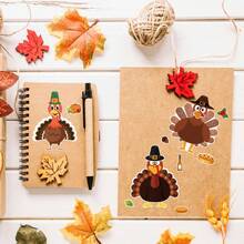 6pcs Thanksgiving Stickers Turkey Pumpkin Corn Maple Leaf Decals DIY Decoration Stickers Holiday Party Gift Bag Filler Toy Stickers Handmade Stickers - Multicolor - View 5