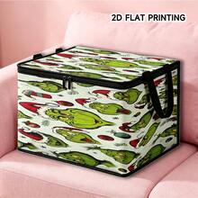 The Grinch Green Furry Monster Christmas Foldable Storage Box With Lid, Dust-Proof Clothes Organizer, Large Capacity Clothes And Toys Storage Box, Home Storage Box, Car Storage Box, Multi-Functional Storage Box, Christmas Gift For Family And Friends, Halloween Costume Prop - Multi-color - View 7
