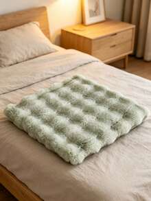 1pc Comfortable Plush Square Seat Cushion, Bubble Texture Faux Rabbit Fur Surface, Soft Thickened Design, Suitable For Vanity Stool, Dining Chair And Computer Chair, Women's Room Decor, Autumn Home Decor, Indoor Living Room And Bedroom Use - Multicolor - View 8