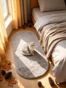 1pc Autumn/Winter Faux Rabbit Fur Design Decorative Rug Mat - Luxury Decor, Plush Texture Rug, Decorative Carpet, Bedroom Decor, Small Rug, Carpet, Home Decor, Living Room Rug, Living Room Small Rug, Bedroom Carpet, Living Room Home Decor, Outdoor Rug, Washable Carpet - Multicolor - View 2