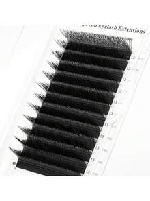 XIUSUZAKI 12 Rows L/LU Curl 3D W Shape Eyelash Extension Cat Eye False Eyelashes Hand Woven Soft Light Natural Lashes Premade Volume Fan Eyelashes Elongated Winged Individual Lashes Beginner-Friendly Applicable For Daily Life, Parties - View 8
