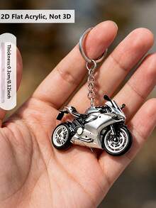 Llavero plano 2D con diseño de motocicleta, colgante para mochila, adecuado para llaves de coche, mochilas, regalos para fiestas de vuelta al colegio, regalos para amigos, compañeros de clase, entusiastas de motocicletas - Multicolor - Ver 6