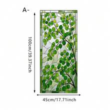 1/5件裝可重複使用綠色植物葉片磨砂窗貼膜，雙面可見PVC靜電吸附玻璃貼紙，適用於臥室、浴室、辦公室、居家裝飾 - 磨砂玻璃貼 - 查看 11