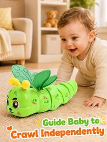 Caterpillar Music Toy With Beautiful Music And Flashing Lights, 360° Stunt Rotation, Early Learning Sensory Toy, Music Interaction, Perfect Gift Choice For Boys And Girls On Holidays And Birthdays - Multicolor - View 4