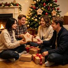 5-Point Star Kraft Paper Christmas Decoration Chocolate Candy Hanging Box For Christmas Tree, Creative Star-Shaped Candy Box Gift Packaging Box, Star Candy Box Gift Paper Box Decoration, Vintage Gift Box, Christmas - Multicolor - View 5