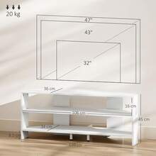 2026 NEW : Corner TV Stand, Modern TV Unit 47 Inch Television White - White - View 4