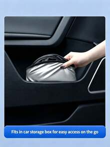 Universal Car Front Windshield Sun Shade Set, Sun Shade + Side Window Mesh, Convenient Storage Design, No Drilling Required Car Sun Shade Canopy, Extra Large Size, Full Edge Seamless Fit, High-Density Blackout Fabric With Reflective Coating, Blocks Sunlight, Protects Car Interior, Car Privacy Curtains, Universal Fit For Sedans, SUVs And Trucks, Durable Car Interior Protection Accessories - Silver - View 5