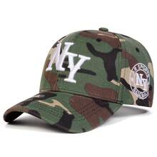 AR 1件裝男士字母刺繡棒球帽 NEW YORK 時尚可調節防曬休閒帽，適合春秋旅行、海灘、派對 - 迷彩 - 查看 4