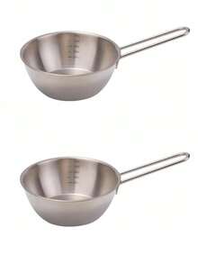 1/2pcs 304 Stainless Steel Cooking Bowl, Korean Style Ramen Bowl, Multi-Functional Salad Bowl, Egg Beating Bowl, Single Person Small Cooking Pot - View 11