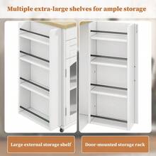 Mobile Kitchen Cart With Foldable Expandable Tabletop,Rolling Kitchen Island, Multi-Functional Storage Sideboard Trolley For Home - White - View 8
