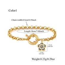 1pc New Fashion Colorful Flowers Spring Buckle Stainless Steel Chain Bracelet For Women - Flowers - View 2