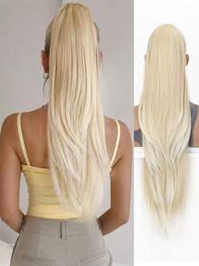26 Inch Long Layered Drawstring Ponytail Hair Extensions For Women, Straight Clip-In Hairpiece, Thick Ponytail, Easy Wear Hair Extension For Christmas, Halloween, Parties & Special Occasions - Multicolor - View 12