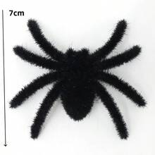 10PCS Halloween Flocked Spider Scary Realistic Fuzzy Fake Spider Haunted House Props Bar Decoration, Halloween Party Decoration Supplies - Flocked Spider - View 8