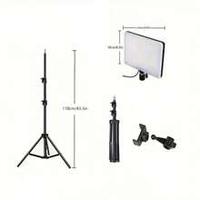 10.0 Inch Video Lighting With Adjustable Tripod Stand, 43.31 Inch Stand, Suitable For Photography Studio, Flash Light, Photography, Makeup, Conference, Group Selfie, Live Streaming - Black - View 5