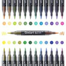Languo Glitter Effect Brush Marker Set, Dual-Tip Dual-Color 1-5mm Soft Brush Shiny Markers For Graffiti, Writing And Art Projects - Multicolor - View 8