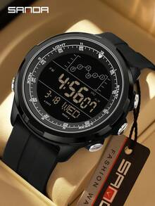 SANDA New Watch For Men LED Digital Chronograph Stopwatch 5ATM Waterproof Electronic Luminous Clock Military Sport Wristwatch - One Size Fits All - View 17