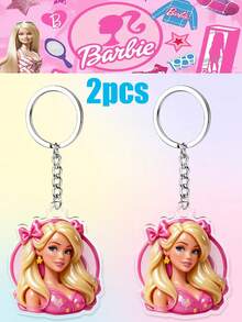 MASSDI 2D Acrylic Keychain, Pink Bow Portrait Round Frame Key Pendant, Transparent Acrylic Material, Smooth Rounded Edges, Rust-Proof Metal Key Ring, Suitable For Backpack Charm, Party Favor, Theme Party Gift And Daily Fashion Accessory - Multiple Styles - View 10