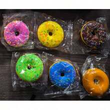 1 buah Mainan Remas Mobil Donat Realistis dengan Pantulan Lambat untuk Meredakan Stres, Warna-warni, Jarum Permen, Magnet Donat, Pengiriman Acak - MultiWarna - View 7