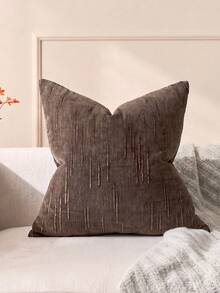 1/2pcs Vintage Striped Throw Pillow Cover, 100% Polyester Woven Zippered Pillow Sham, Machine Washable, Geometric Pattern Decorative Cushion Cover For Sofa, Bed, Dining Room, Home Office, Coffee Brown - Coffee Brown - View 11