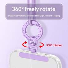 Phone Lanyard Clip Metal Ring Buckle Spring Ring Hook Ultra-Thin Stainless Steel Washer Phone Case Chain Rope Accessory Anti-Theft Anti-Loss Hanging Chain Pendant Ring Connector Card Strap Round Ring Hook Pendant - Multicolor - View 3