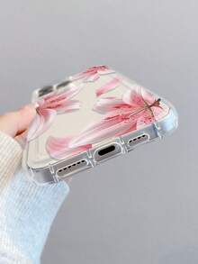 1件時尚創意全螢幕粉色百合花圖案手機殼，氣墊TPU手機殼可作為節日禮物，適用於 Galaxy S25、S24、S23/A15，Apple XS/XS Max/XR/11/12/13/14/14 Plus/15/15 Plus/16/16 Plus/7/8 Plus/17/17 Pro/18 Pro/18 PM及其他機型保護殼 - 彩色 - 查看 5