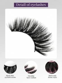 10 Pairs Thick Fluffy Dramatic False Eyelashes, Handmade Strip Lashes Suitable For Women's Daily Wear - Black - View 2
