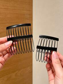 1/4/8pcs Practical Hair Accessories, Invisible Hair Combs, Side Volumizing Hair Clips, Small Bangs Hair Clips, Top Volumizing Clips, For Hairstyling, Makeup Fixing And Holiday Gift Hair Accessories - Black - View 5
