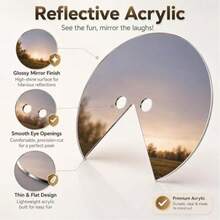Detachable Selfie Mirror Prop, Round Reflective Photography Accessory, Creative Fun Photography Prop, Suitable For Party Outdoor Portrait Photography - Round - View 3