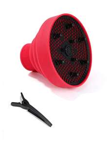 Foldable Silicone Hair Dryer Diffuser With Alligator Hair Clip, Suitable For Bangs, Portable Universal Accessory, Helps Reduce Frizz And Enhance Curls, Suitable For Curly, Wavy Or Voluminous Hair, Heat Resistant - Multi-color - View 11