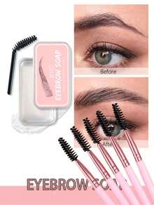 1pc Eyebrow Brush Comb, Multi-Functional Eyebrow And Eyelash Comb, Suitable For Eyebrow Styling And Brow Gel, Reusable Waterproof Makeup Brush, Create Fluffy Wild Eyebrows, Eyeshadow And Eyelash Styling, 3D Shaping, Clear And Long-Lasting, Waterproof Makeup Setting - Multicolor - View 2