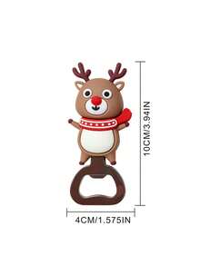 1pc Christmas Reindeer Bottle Opener, Effortless Opening, Suitable For Parties, Home Bar, Kitchen, Backyard Gatherings And More, Ultra-Lightweight And Cute Design, Convenient - Multicolor - View 6