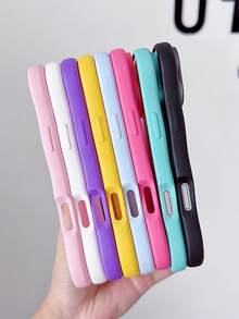 Skin-Friendly Translucent Matte Phone Case With Wave Edge Compatible With Iphone 18 Promax 17 Pro 16 15 14 13 12 11 Candy Color Soft Shockproof Cover - Pink - View 5
