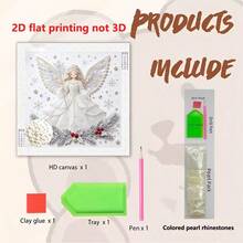 1pc 2D Flat Printed DIY Frameless Pearl Painting Kit, Snowman Pattern Handmade Set, Holiday Home Wall Decor, Holiday Handmade Gift - No Frame - View 6
