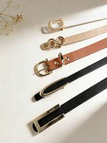 5pcs Women's Multi-Function Thin Belt Set, 5 Styles Suitable For All Occasions, From Office To Vacation Fashion Accessories, Best Practical Gift Idea For Her - Multicolor 6 - View 2