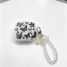 Shockproof Butterfly Element Apple Butterfly Pattern Earphone Case Bluetooth Headphones Daily Protective Cover Spring Gift - Black - View 7