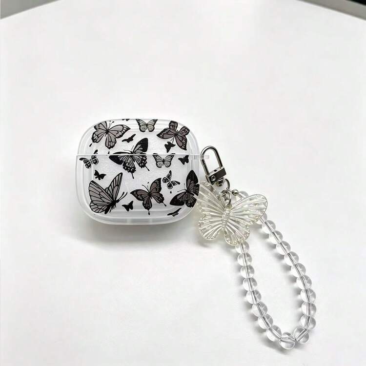 Shockproof Butterfly Element Apple Butterfly Pattern Earphone Case Bluetooth Headphones Daily Protective Cover Spring Gift - Black - View 7