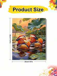 1pc Mandarin Duck DIY Oil Painting By Numbers, Canvas Painting DIY Crafts, Adult Home Decoration, Holiday Gift. - Sets - View 11