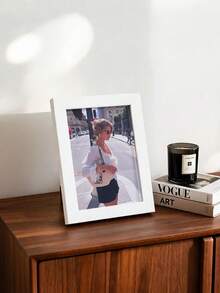 1/3pcs Minimalist White Photo Frame, Tabletop Display Picture Frame For Home Bedroom Living Room Decor, Desktop Photo Holder For Family Photo Portrait Gift - White - View 13