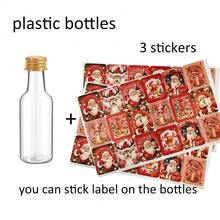 43pcs Christmas Themed Plastic Wine Bottles, Divided Into Bottles, Drinking Bottles, Leak Proof, Portable, Reusable, Multi-Purpose, Suitable For Storing Whiskey And Beverages, Suitable For Christmas Gatherings, Party Decorations, And Daily Use - White H - View 10