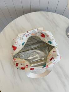 便攜保溫便當袋 學生加厚可愛午餐水果袋 晚餐保溫袋 彩色愛心印花 - 彩色 - 查看 8