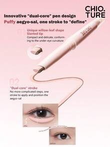 CHIOTURE Pensil Eyeliner Aegyo-Sal 2-in-1 Dua Warna, Anti Keringat & Tahan Air, Untuk Menggambar Garis Bulu Mata Bawah, Efek Makeup Alami Tahan Lama, Cocok Untuk Pemula Makeup - 01 Aprikot Krim - View 4