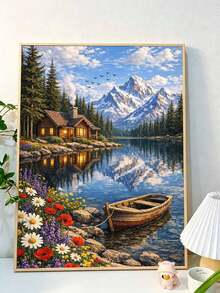 1 Set Oil Painting Digital Oil Painting Kit, Landscape Painting Set, DIY Digital Oil Painting Home Wall Decor - A - View 3
