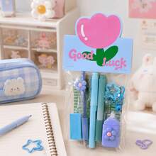 1 Set Floral Stationery Set Macaron Correction Tape Highly Attractive Portable Student Learning Supplies Set - Multicolor - View 8