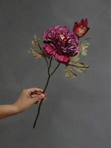 1pc Vintage Double-Head Large Peony Artificial Flower, European Style Silk Peony Floral Decoration, Home Decor, Photography Prop - Multicolor - View 12