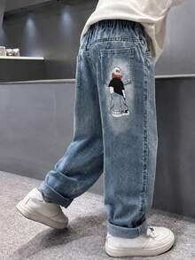 Tween Boy Spring Denim Jeans, New Fashion Style - Blue - View 4