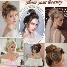 3 Inch Synthetic Hair Bun Elastic Rubber Band Fake Hair Bun Clip In Hair Extension Hair Piece Ponytail For Women - Multicolor - View 7