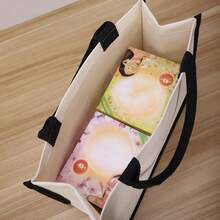 EASY Heart-Shaped Canvas Tote Bag, Large Capacity, Contrast Edge Design, Casual Handbag For Women's Commute - Multicolor - View 3