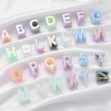 20pcs Acrylic Large Letter Beads, Small Hole Diameter, UV Upgraded Process, Shiny Spacer Beads, Suitable For Jewelry Making, Bracelet Necklace DIY, Beaded Pens, Keychains, Phone Chains And Other Craft Projects. - Multicolor - View 8