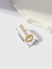 1pc Gold Tassel Long Heart Pendant Nose Ring For Women Daily Wear - Gold - View 4